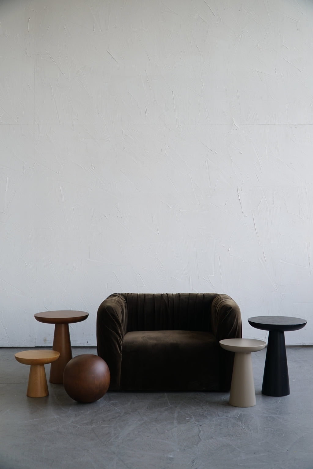 Mushroom Side Table 3 – Small Size with Natural Wood Finish